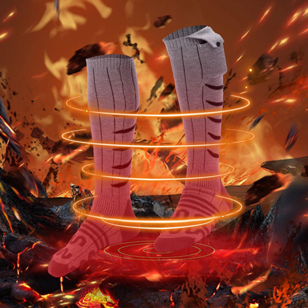 1 Pair Winter Warm Electric Heated Socks Thickening Ski Stockings Hiking Socks For Women Men Anti-Cold Outdoor Sports Stockings