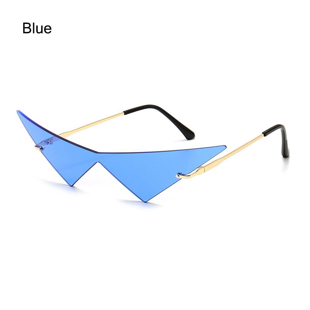Fashion UV400 Ocean Lens Rimless Oversized Eyewear Women Triangle Sunglasses Sun Glasses Sunglasses