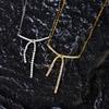 Gentle and Sweet Diamond Bow Necklace Tassel Collarbone Chain Year Niche Light Luxury