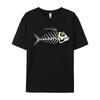 Fish Skeleton Bones Custom Plain Funny Luxury Designer T-Shirts Cotton T Shirt For Men Party Tee Shirts