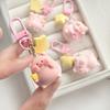 Three Dimensional Pink Pig Keychain Pendant Cute Animals Star Buckle Keychain Cute Little Pig Model Key Ring Children Gifts