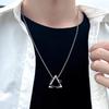 Men Necklace Triangle Square Pendant Necklace Dating Work Party Versatile Style Necklace Clothing