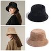 Imitation Fur Wool Bucket Hat Windproof Warm Fisherman Hat Casual Women's Plush Hat Ladies