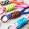 Creative Colorful Braided Lanyard Keychain Anti-Lost Knot Nylon Rope Keyring For Women Men Car Backpack Pendant Accessories Gift