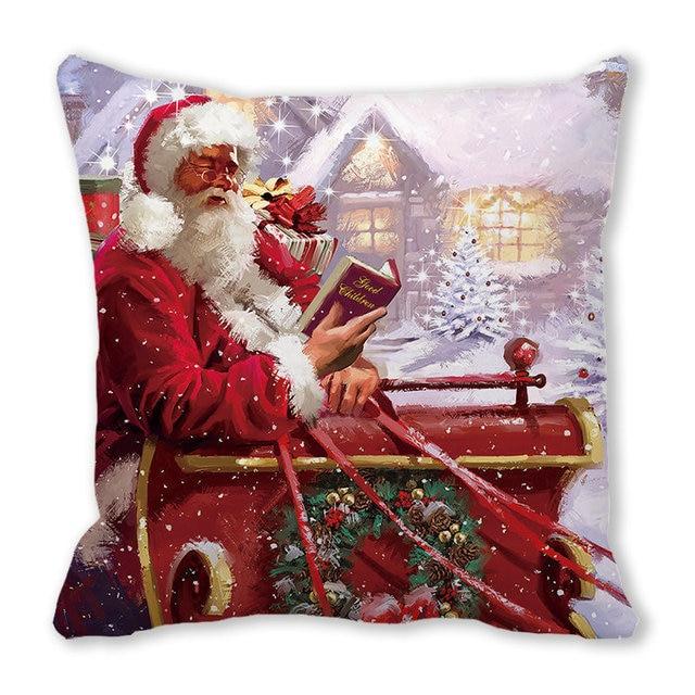 Christmas Ornament Navidad Noel Xmas Gifts Christmas Cushion Cover Merry Christmas Decorations for Home