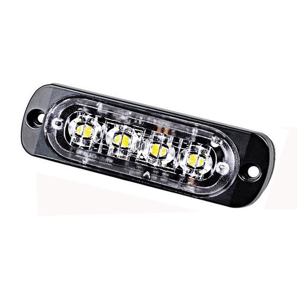 2PCS 12-24V Amber Strobe Side Warning 4 Led Grill Flashing Lightbar Breakdown Emergency For Truck Trailer LED Light