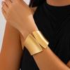 European & American Bold Irregular Smooth Metal Personality Bracelet Set, Wide Version.