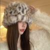 Windproof Panama Cap Thicken Plush Fisherman Hat Fashion Fluffy Fur Bucket Hat  Women