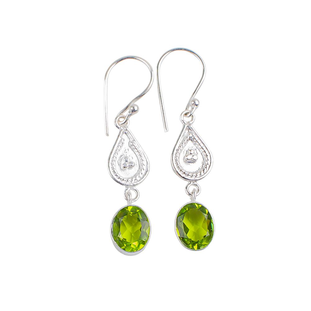Peridot Gemstone 925 Sterling Silver Handmade Jewelry Partywear Earrings 1.70" EE-8-5
