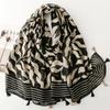 Luxury Women Leaf Scarf Summer Beach Shawl Cotton Linen Feeling Tassel Pashmina Muslim Hijab Wrap Lady Viscose Scarf