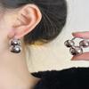 2024 High-End Retro Glossy Round Ear Cuff Earrings for Women - Stylish Niche Design Metal Jewelry