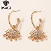 Bisaer Exquisite Shining Devil's Eyes Stud Earring for Ladyies High Jewelry