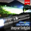 Powerful LED Flashlight High Power Flash Light Power Display USB Rechargeable Light Telescopic Zoom Torch Camping Lantern