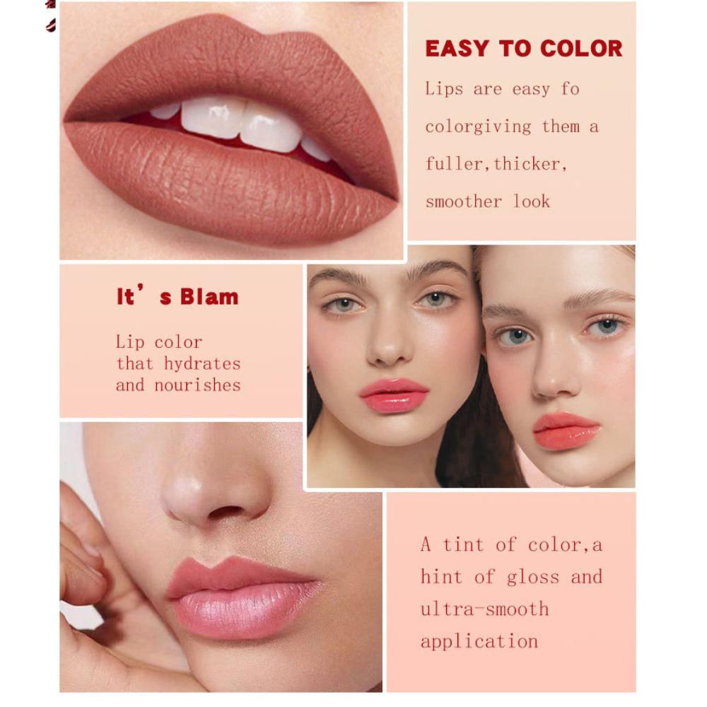 3Pcs/set Tinted Moisturizing Lipstick Matte Lip Glaze Lips & Cheeks Dual Use Lip Balm Long Lasting Moisture Lipstick Pencil