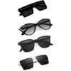 Sheomy Unisex Combo Offer Pack of 4 Shades Glasses Cat Eye Sunglasses Rectangle Retro Vintage Narrow Women::Men , ACAT-506