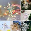 Christmas Ornaments Clear Faceted Crystal Snowflake Pendant for Christmas Tree Decoration Women
