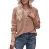 2024 New Autumn Winter Hooded Sweatshirts Women Fashion Buttons V-neck Long Sleeve Pullovers Ladies Casual Loose Hoodies