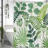 Tropical Plant Leaf Shower Curtain, Bathroom Decorative Shower Curtain, Waterproof Shower Curtain with Hooks