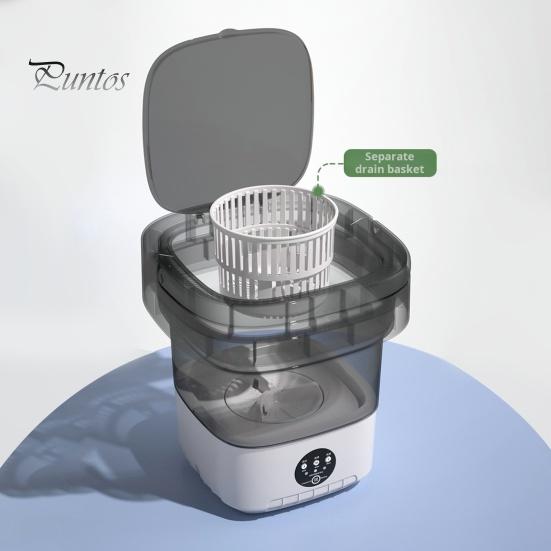 12L Large Capacity Portable Folding Washing Machine Semi-Automatic Timer Function Lightweight Compact Design Underwear Socks Washer