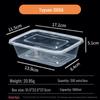 Tuyuan Rectangular Disposable Plastic Lunch Box with Lid - Microwave Safe, Transparent, Thickened for Takeaway.
