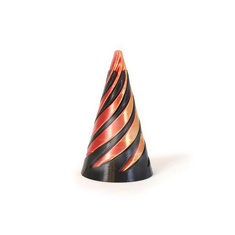 3D Printed Spiral Cone Toy Impossible Pyramid Passthrough Sculpture Pass Through Pyramid Fidget Mini Vortex Thread Illusion