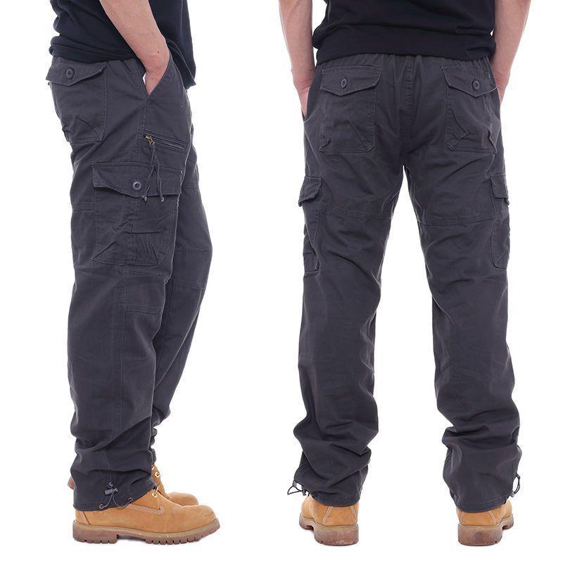 Men's Multi-Pocket Outdoor Overalls - Trendy Loose Straight-Leg for Spring and Autumn