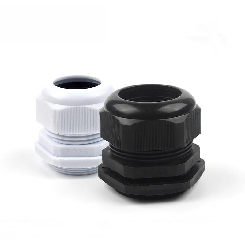 Waterproof Cable Gland Black Plastic Seal Joint Nylon PG29 PG36 PG42 PG48 PG63 IP68 White Cable Fixing Nylon Connector