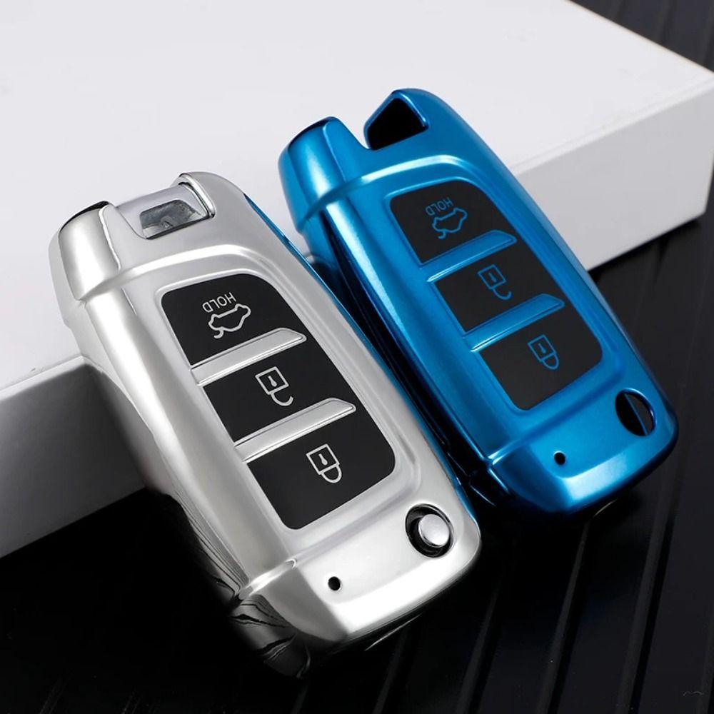 Soft TPU Car Folding Key Case for Hyundai/Tucson/Kona/Azera/Solaris 2/Elantra I30 I35 I40