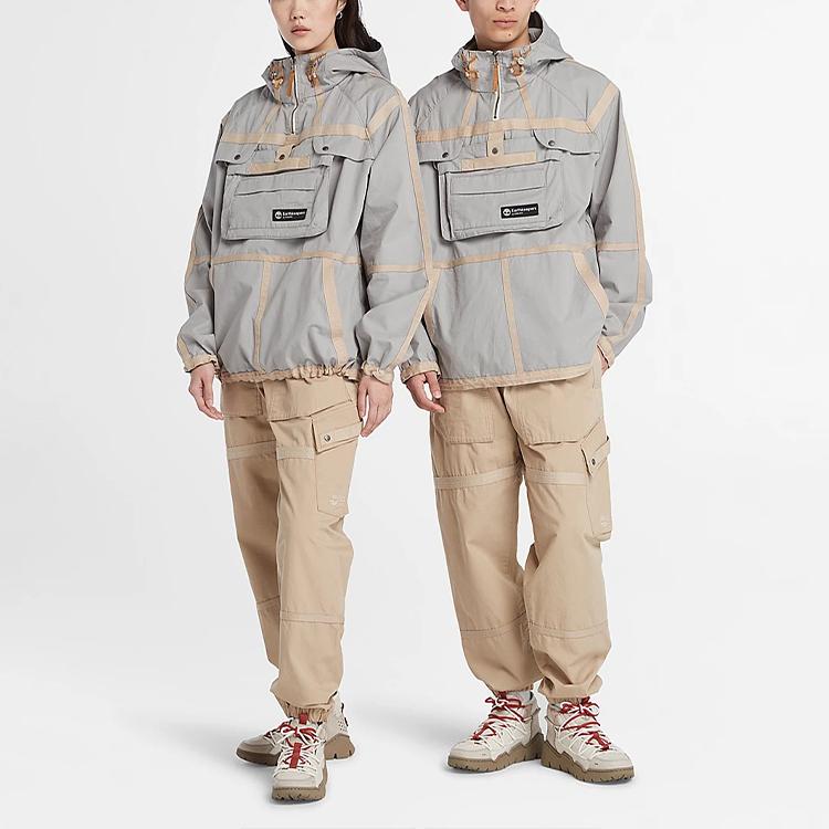 Timberland Color Block Waterproof Hooded Jacket Unisex Jackets Gray A6BJT-031