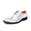 Britain Fashion Men's Pointed Mirror Pu Leather Gold Silver Casual Dress Homecoming Shoes Male Formal Wedding Oxfords Footwear