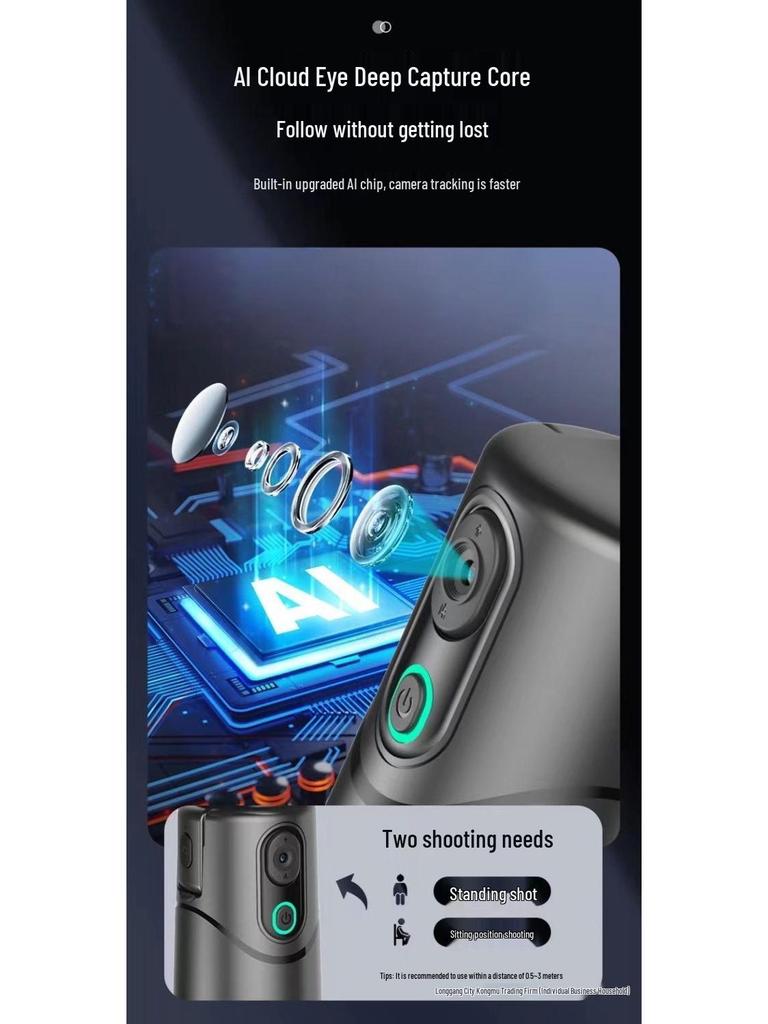 360° AI Face Tracking Selfie Gimbal Stabilizer for Smartphones