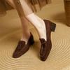 Fashion New Spring Sheep Suede Woman Shoes Square Toe Women Pumps Shoes for Women Low Heel Loafers Fashion Tassel Chunky Casual Shoes
