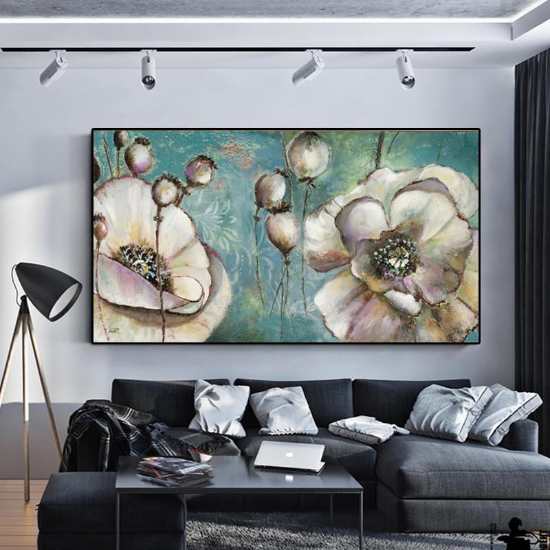 Canvas Art Painting Lotus Leaf Flower Idyllic Creative Decor Picture Modern Vintag Decoration For Living Room Oil Plant Pictures