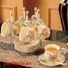 European Court Luxury Coffee Cup and Plate Two-piece Set of Gold Painted Ceramic Cup Water Cup Flower Tea Cup Milk Cup 1-2 Pcs Available