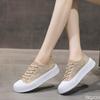 Fashion 2024 Lace Hollow Out Breathable Shoes Autumn Winter Canvas Sneakers For Women Lace-Up Flats Vulcanize Shoes Zapatillas Mujer