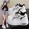 Fashion  Platform Sneakers Women Spring Autumn Round Toe Lace-up Comfort 10CM Thick Bottom Sport Shoe Black White Casual Shoe