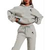 Women's Hoodies Two Pieces Sets Fashion Hawaii Coconut Tree Print Pullover Sweatpants 2Pieces Set Sweatshirts Trousers Suit