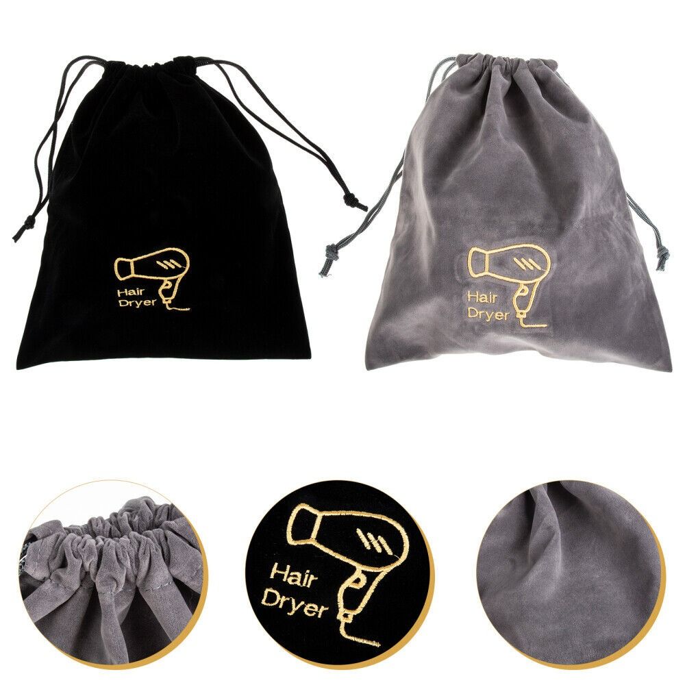 Velvet Bag for Jewellery Travel Toiletry Carry Pouch Hair Dryer Pouch Hair Dryer Drawstring Bag