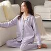 Women's 100% Cotton Long-Sleeve Pajama Set - Loose Fit for Indoor & Outdoor Wear In Spring and Autumn
