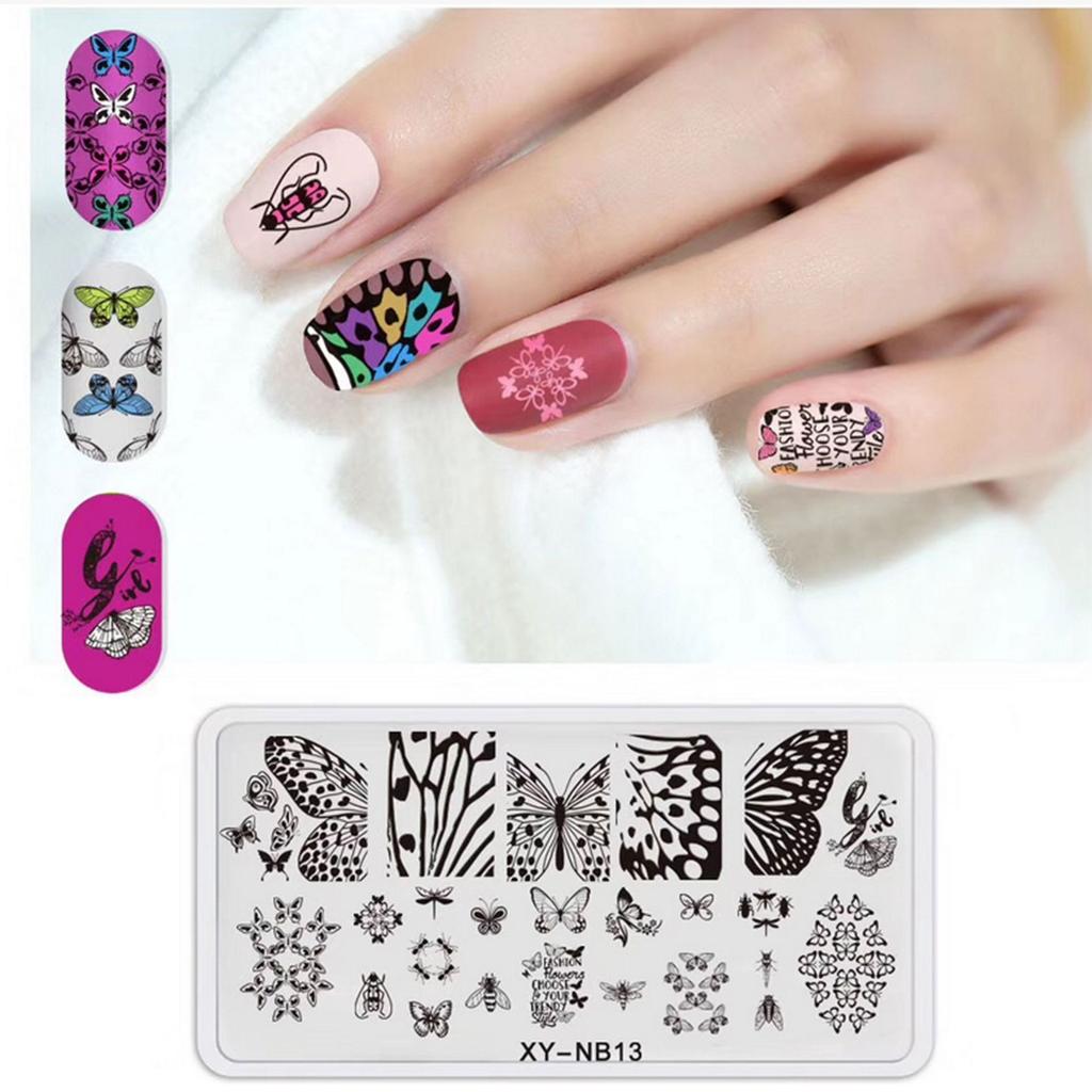 1PC Stainless Steel Printing Nail Stamping Plates Manicure Leaves Maple Template Mold Xmas Snowflakes Nail Art DIY Decorations