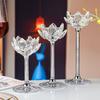 Lotus Crystal Candle Holder Stand Candlelight Dinner Decor Wedding Banquet Candle Stand Candlestick Candelabra