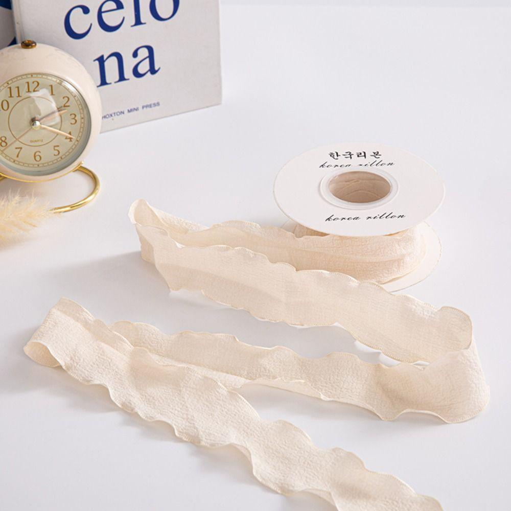 Craft Supplies Floral Florist Wrapping Yarn Band Linseed Wrinkled Cotton Ribbon Flower Packaging