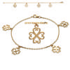 [K3439] - Gold Plated Bracelet 'Clover' - 15 Mm