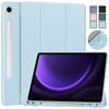 For Samsung Tab S9 FE Case with Pen Holder Trifold Leaher Soft Back Stand Smart Cover for Galaxy Tab S9 FE 10.9 Inch 2023 Shockproof Case
