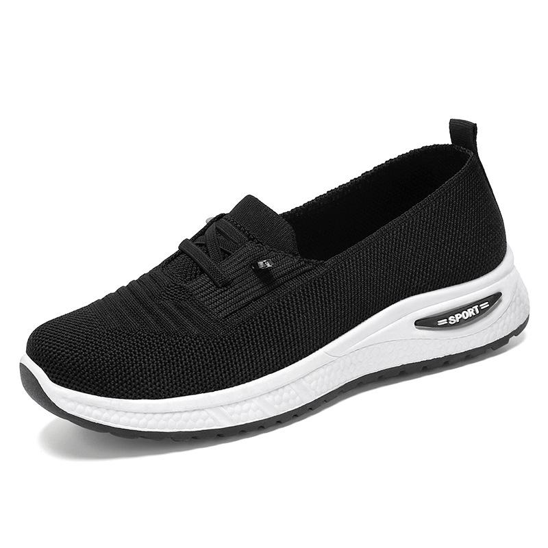 Women's Plus Size Flyknit Slip-On Shoes - Lightweight, Comfortable Low-Cut Mesh