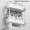 Storage Rack Toilet Tank Organizer Large Capacity Strong Load-bearing Waterproof Double Layer Design Bathroom Shampoo Rack