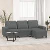 VidaXL 3-seater Sofa with Footrest Dark Grey 180 Cm Fabric, Sofa, Sofa with Footrest, Three-seater Sofa, 3201152