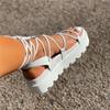 Fashion New Fashion Sexy Strappy Thick Bottom Solid Color Platform Plus Size Roman Shoes Luxury Sandals Women Designers 2024
