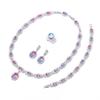 Romantic Rainbow Girl Necklace Jewelry Set Women'S Fashion Four-Piece Set 925 Earrings Necklace Ring Bracelet