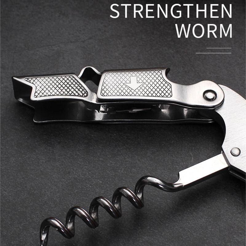Professional Wine Opener Wood Handle Stainless Steel Wine Corkscrew Easy Multifunction Portable Beer Bottle Opener Kitchen Tools